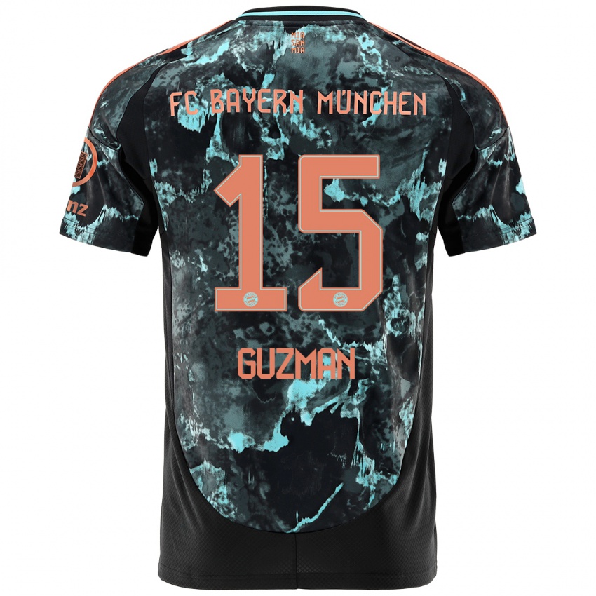 Uomo Maglia Ana María Guzmán #15 Nero Kit Gara Away 2024/25 Maglietta