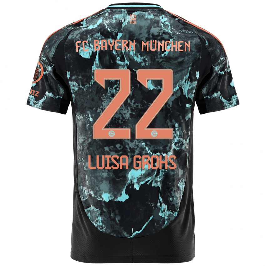 Uomo Maglia Maria Luisa Grohs #22 Nero Kit Gara Away 2024/25 Maglietta