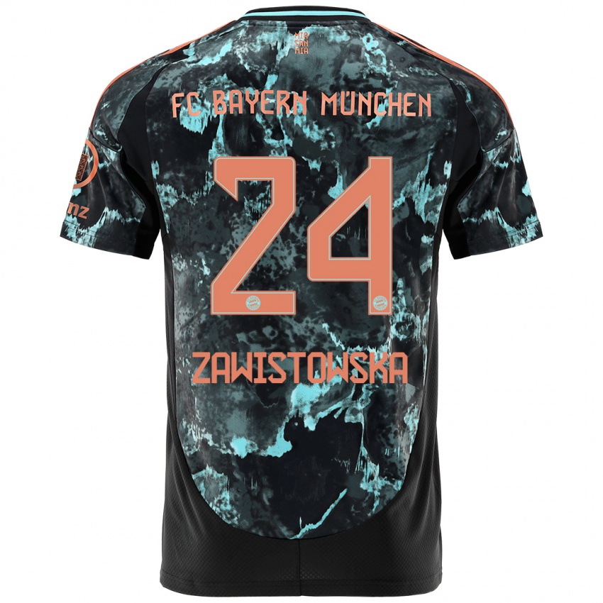 Uomo Maglia Weronika Zawistowska #24 Nero Kit Gara Away 2024/25 Maglietta