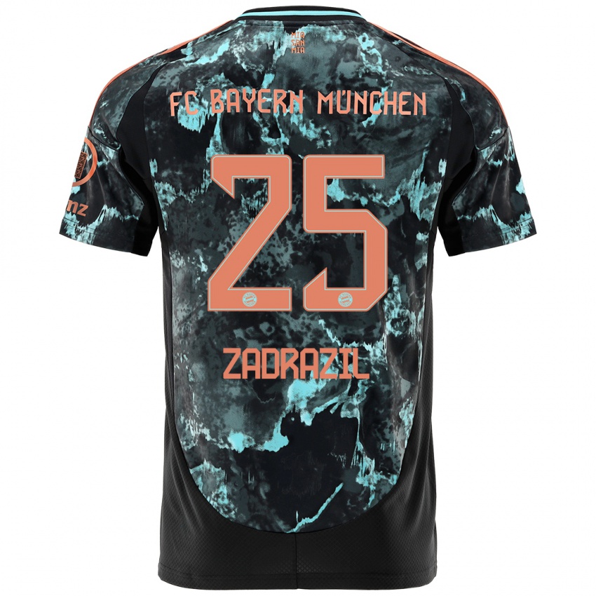 Uomo Maglia Sarah Zadrazil #25 Nero Kit Gara Away 2024/25 Maglietta