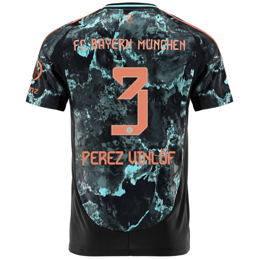 Uomo Maglia Matteo Perez Vinlöf #3 Nero Kit Gara Away 2024/25 Maglietta