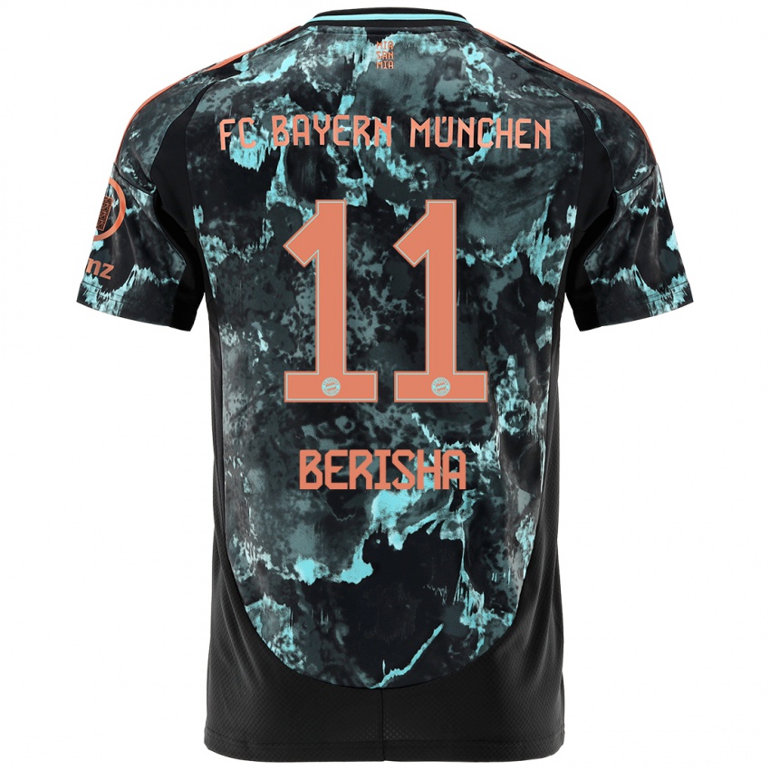 Uomo Maglia Dion Berisha #11 Nero Kit Gara Away 2024/25 Maglietta