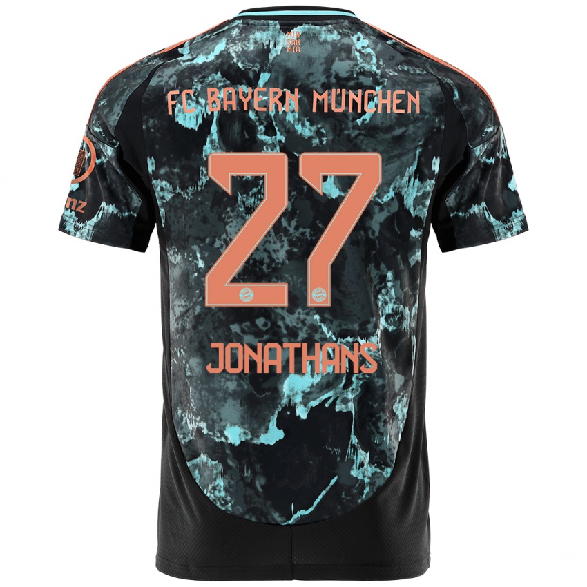 Uomo Maglia David Jonathans #27 Nero Kit Gara Away 2024/25 Maglietta