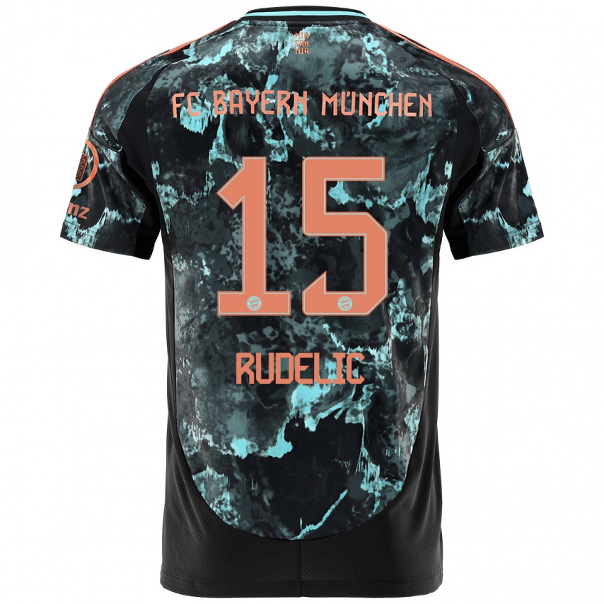 Uomo Maglia Ivana Rudelic #15 Nero Kit Gara Away 2024/25 Maglietta