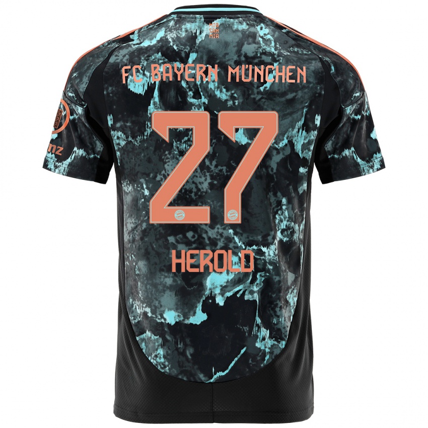 Uomo Maglia David Herold #27 Nero Kit Gara Away 2024/25 Maglietta