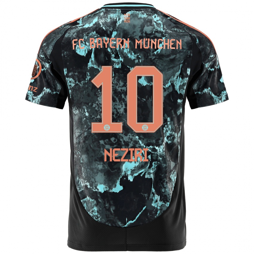 Uomo Maglia Behar Neziri #10 Nero Kit Gara Away 2024/25 Maglietta