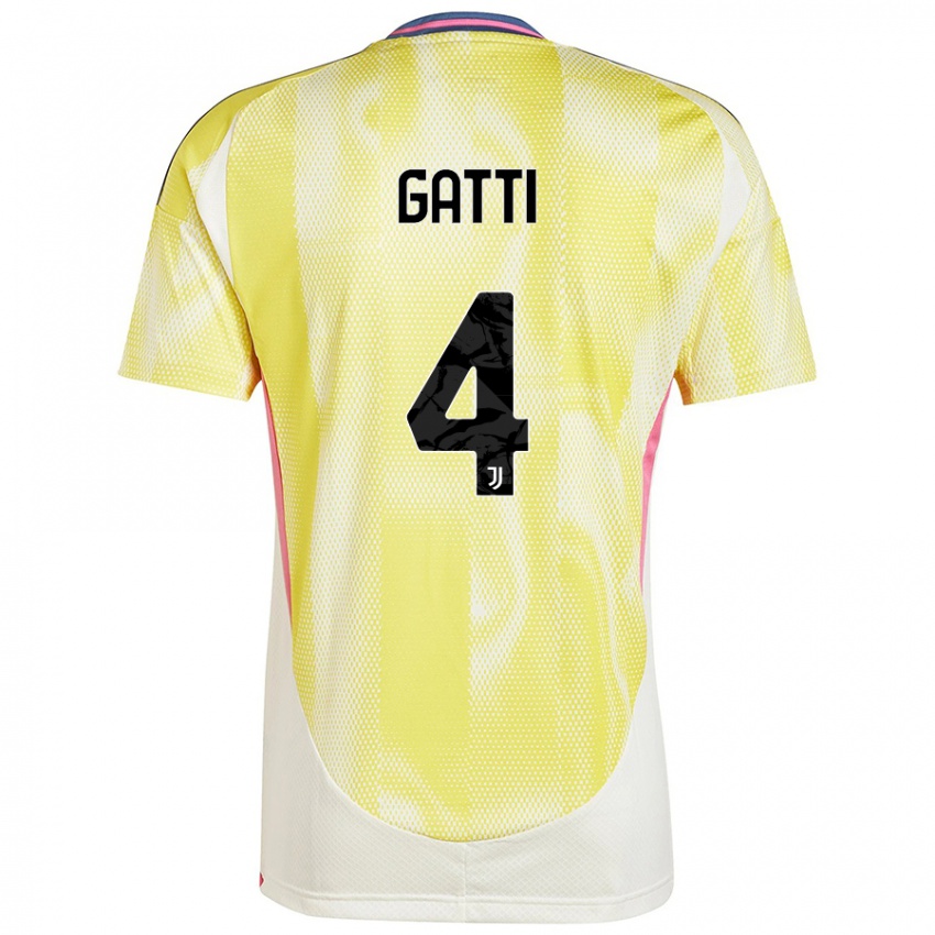 Uomo Maglia Federico Gatti #4 Giallo Solare Kit Gara Away 2024/25 Maglietta