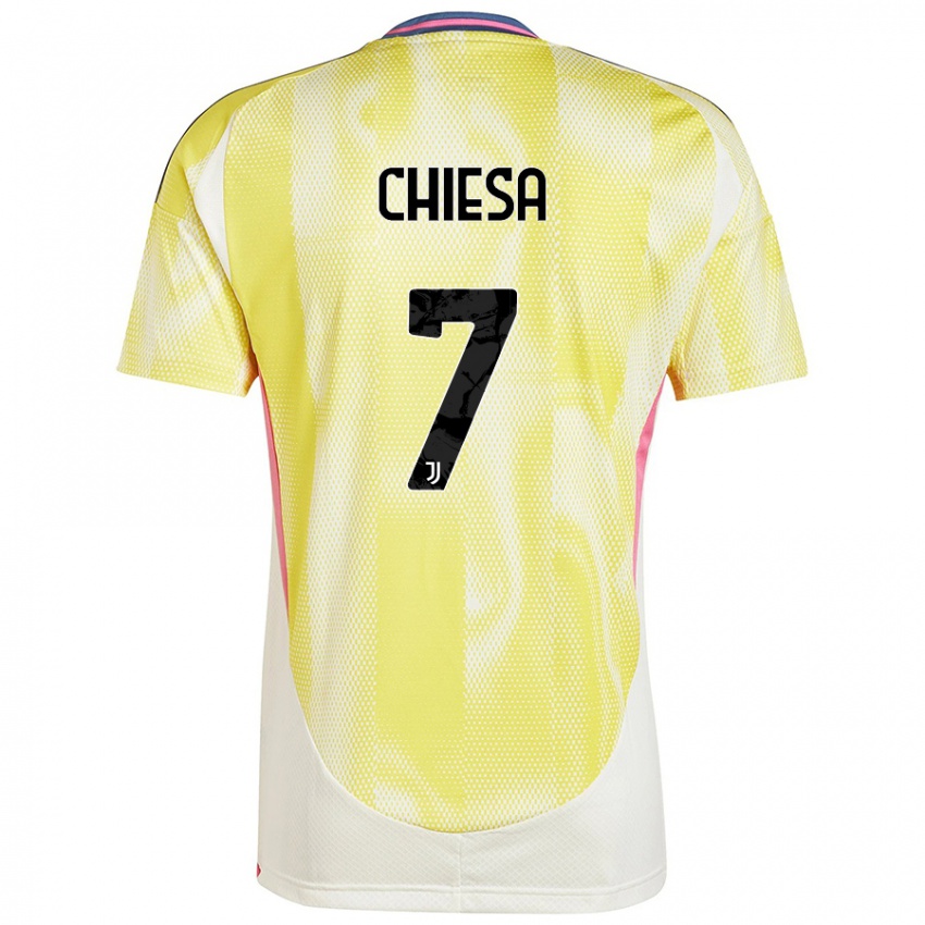 Uomo Maglia Federico Chiesa #7 Giallo Solare Kit Gara Away 2024/25 Maglietta