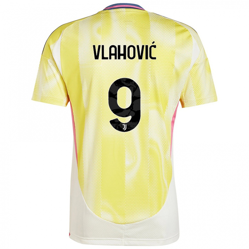 Uomo Maglia Dusan Vlahovic #9 Giallo Solare Kit Gara Away 2024/25 Maglietta