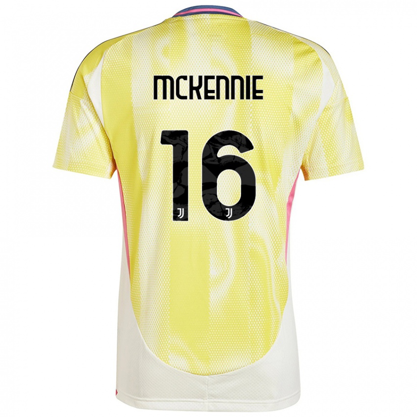 Uomo Maglia Weston Mckennie #16 Giallo Solare Kit Gara Away 2024/25 Maglietta