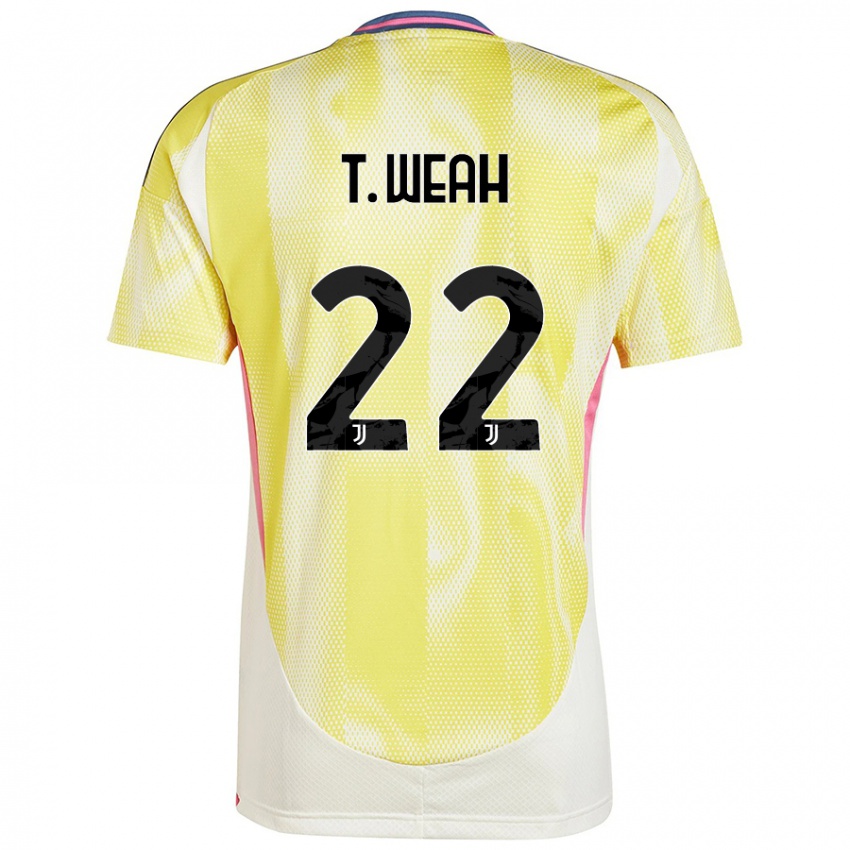 Uomo Maglia Timothy Weah #22 Giallo Solare Kit Gara Away 2024/25 Maglietta