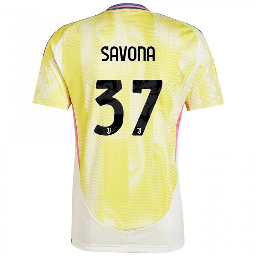 Uomo Maglia Nicolo Savona #37 Giallo Solare Kit Gara Away 2024/25 Maglietta