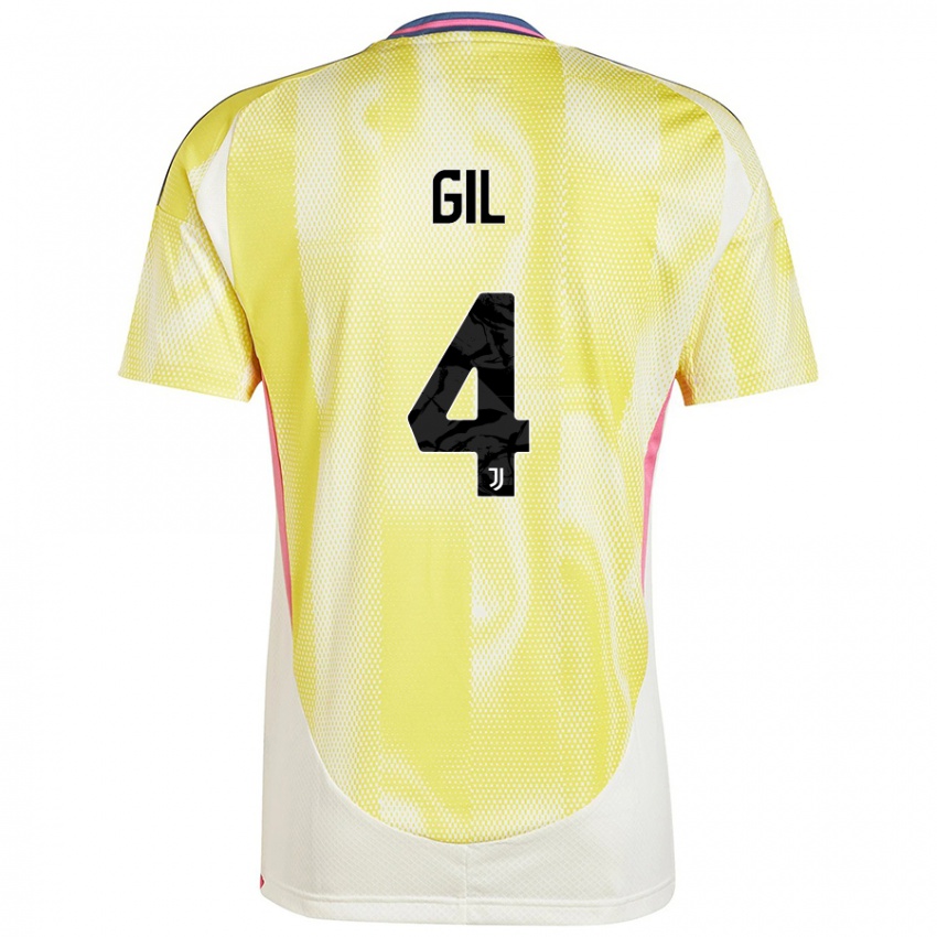 Uomo Maglia Javier Gil #4 Giallo Solare Kit Gara Away 2024/25 Maglietta