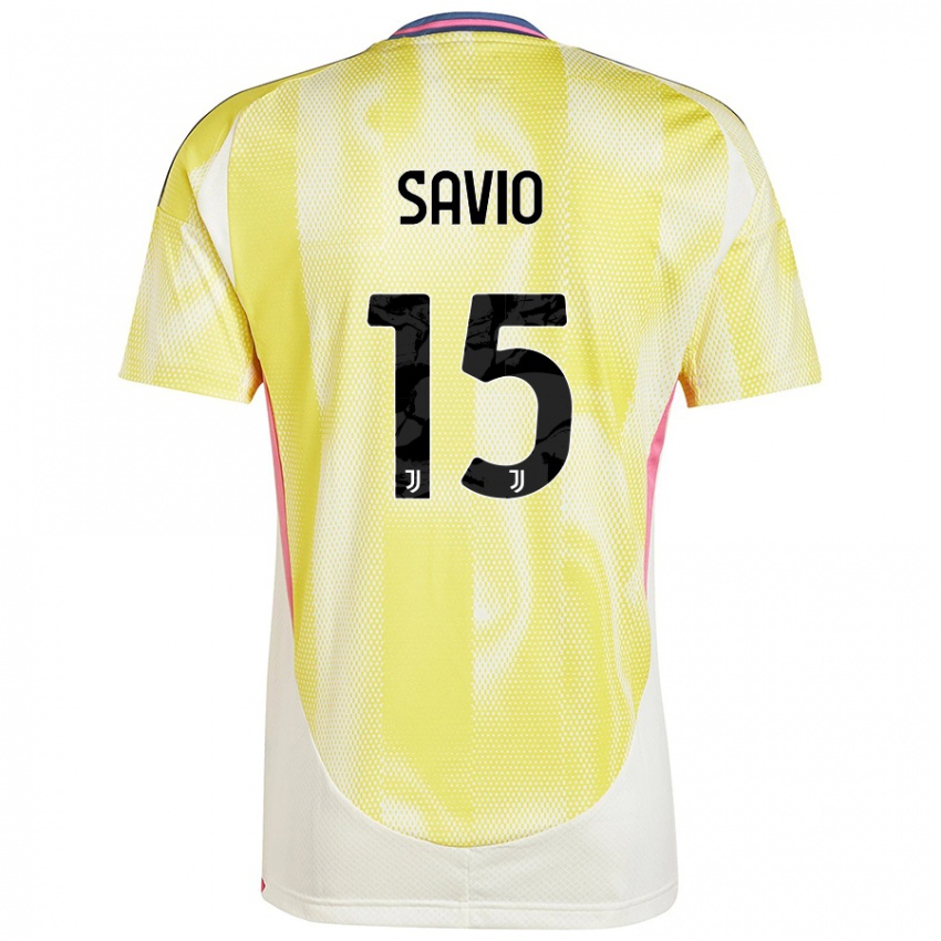 Uomo Maglia Federico Savio #15 Giallo Solare Kit Gara Away 2024/25 Maglietta