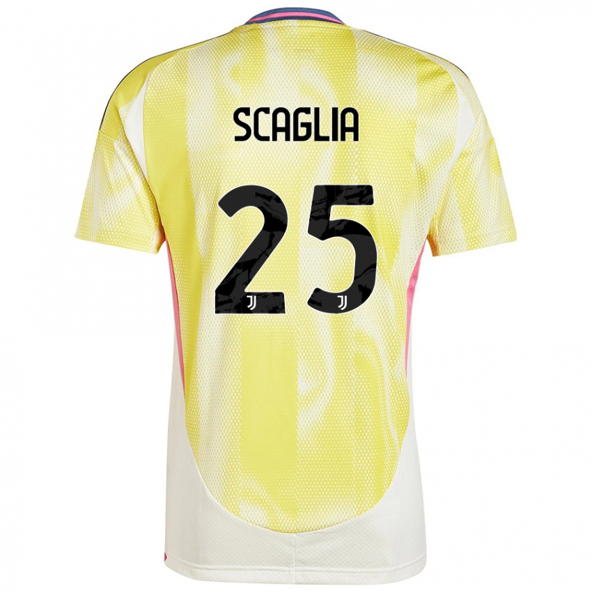 Uomo Maglia Simone Scaglia #25 Giallo Solare Kit Gara Away 2024/25 Maglietta