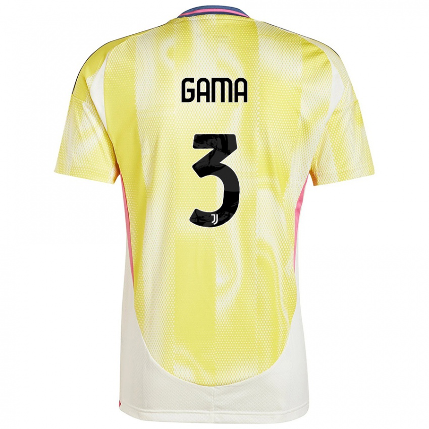 Uomo Maglia Sara Gama #3 Giallo Solare Kit Gara Away 2024/25 Maglietta