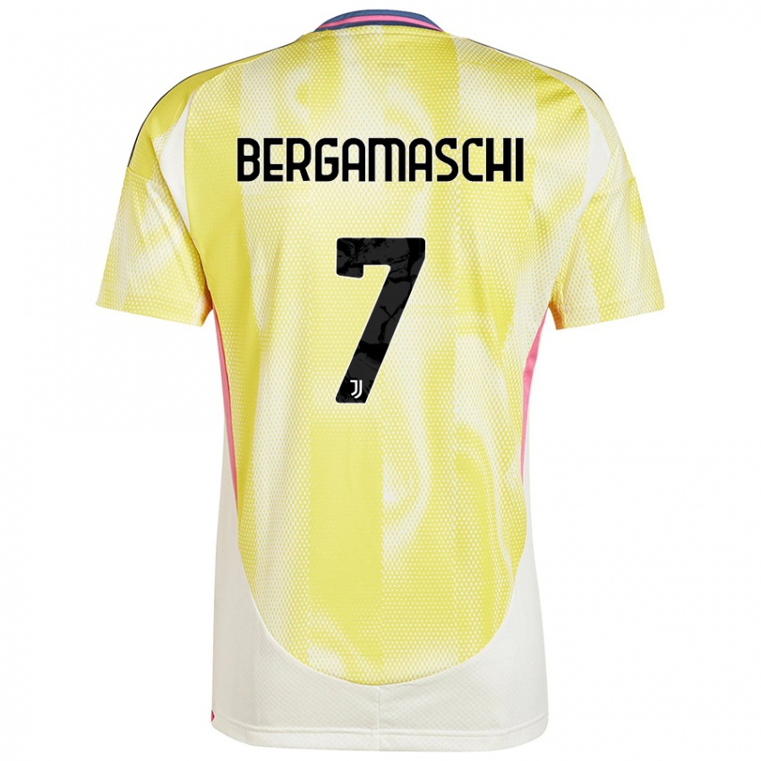 Uomo Maglia Valentina Bergamaschi #7 Giallo Solare Kit Gara Away 2024/25 Maglietta