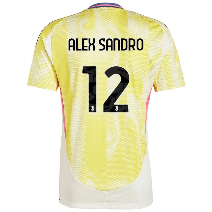 Uomo Maglia Alex Sandro #12 Giallo Solare Kit Gara Away 2024/25 Maglietta