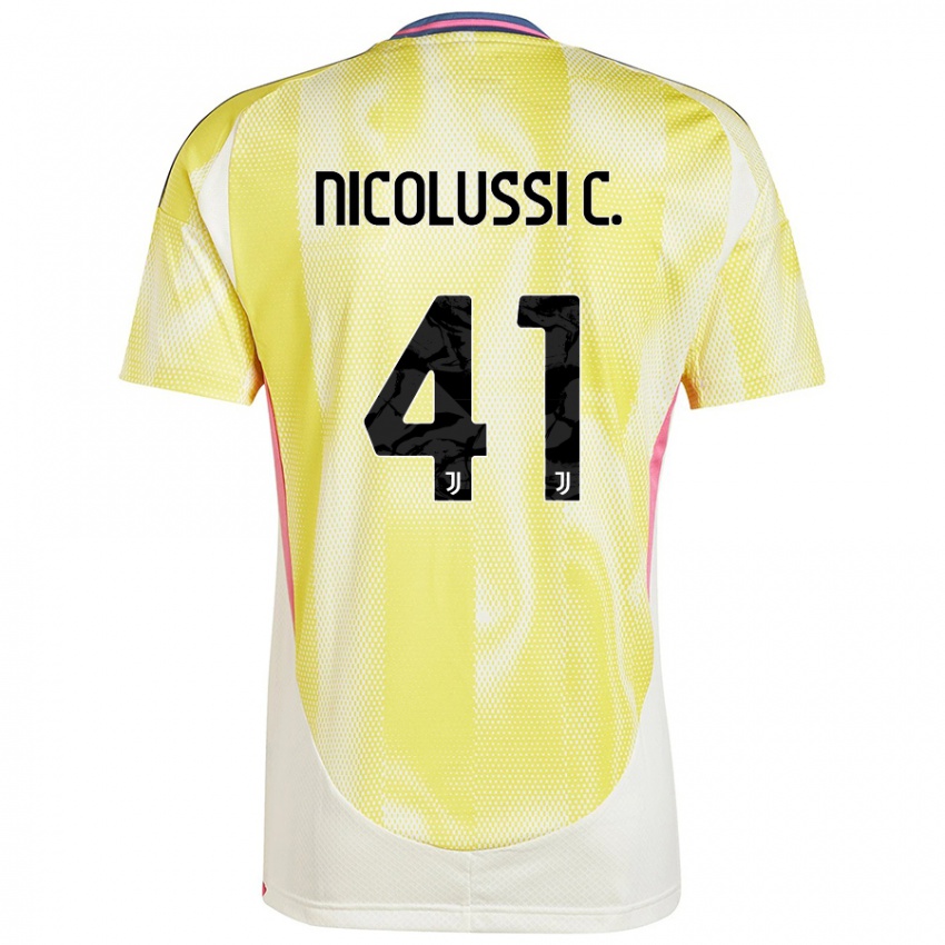 Uomo Maglia Hans Nicolussi Caviglia #41 Giallo Solare Kit Gara Away 2024/25 Maglietta