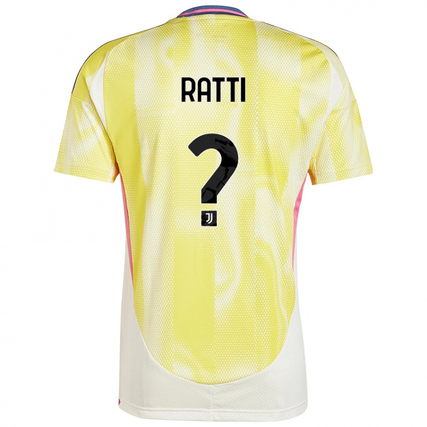 Uomo Maglia Leonardo Ratti #0 Giallo Solare Kit Gara Away 2024/25 Maglietta