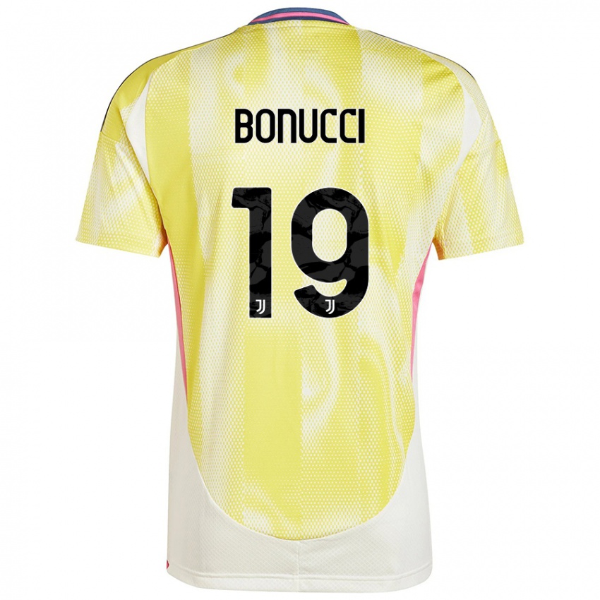 Uomo Maglia Leonardo Bonucci #19 Giallo Solare Kit Gara Away 2024/25 Maglietta