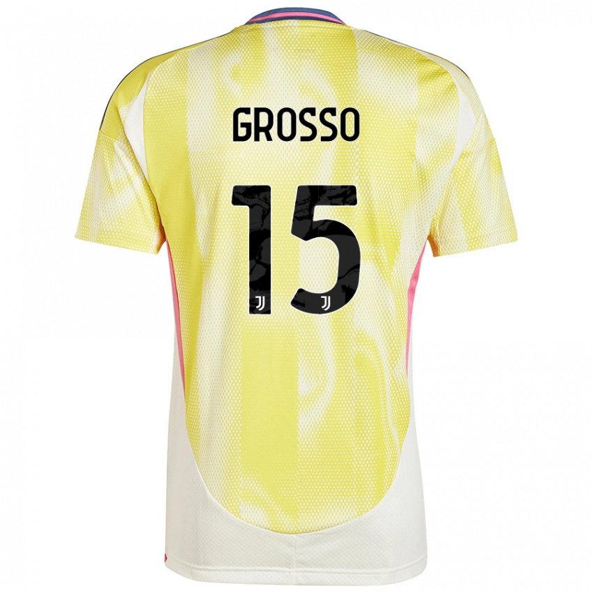 Uomo Maglia Julia Grosso #15 Giallo Solare Kit Gara Away 2024/25 Maglietta