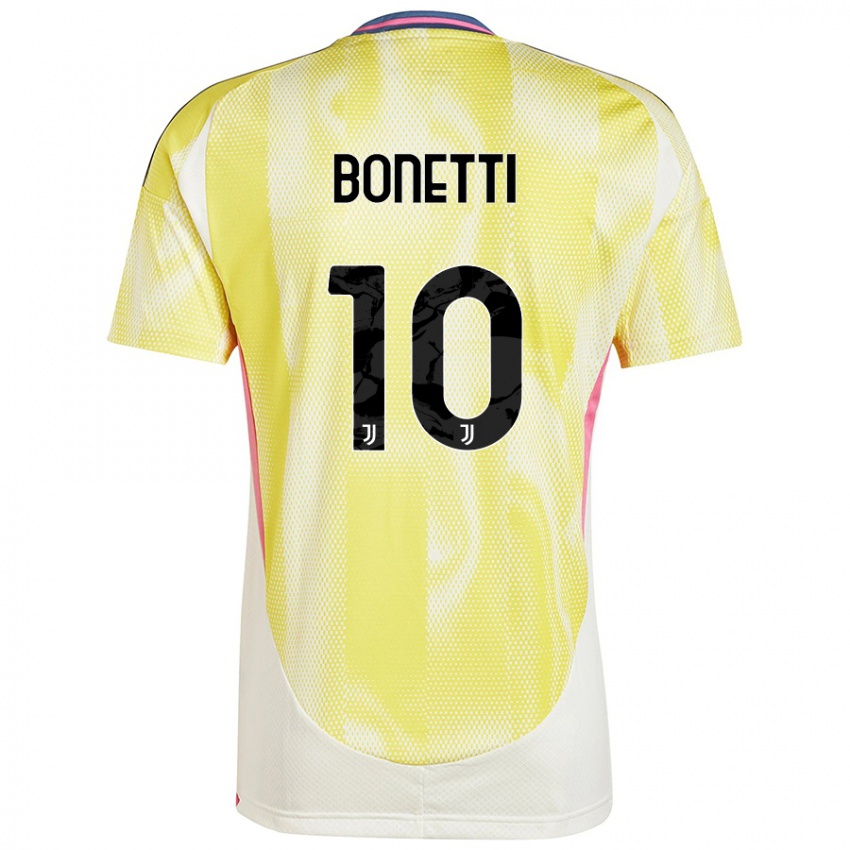 Uomo Maglia Andrea Bonetti #10 Giallo Solare Kit Gara Away 2024/25 Maglietta