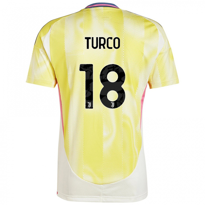 Uomo Maglia Nicolo Turco #18 Giallo Solare Kit Gara Away 2024/25 Maglietta