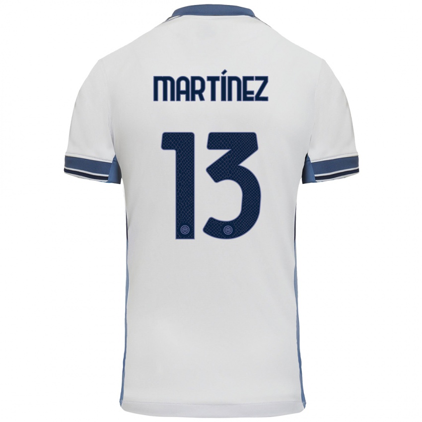 Uomo Maglia Josep Martínez #13 Bianco Grigio Kit Gara Away 2024/25 Maglietta