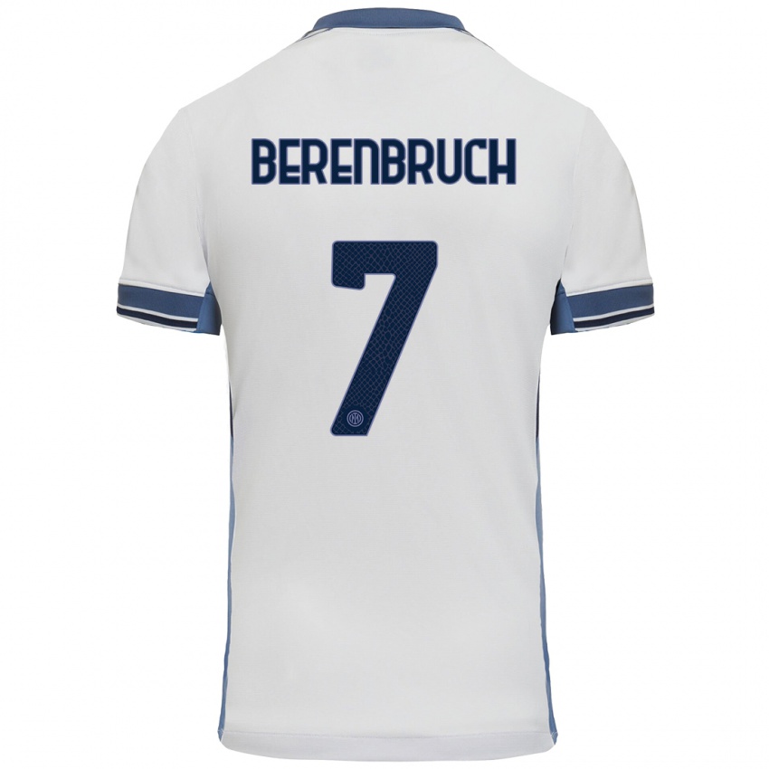 Uomo Maglia Thomas Berenbruch #7 Bianco Grigio Kit Gara Away 2024/25 Maglietta