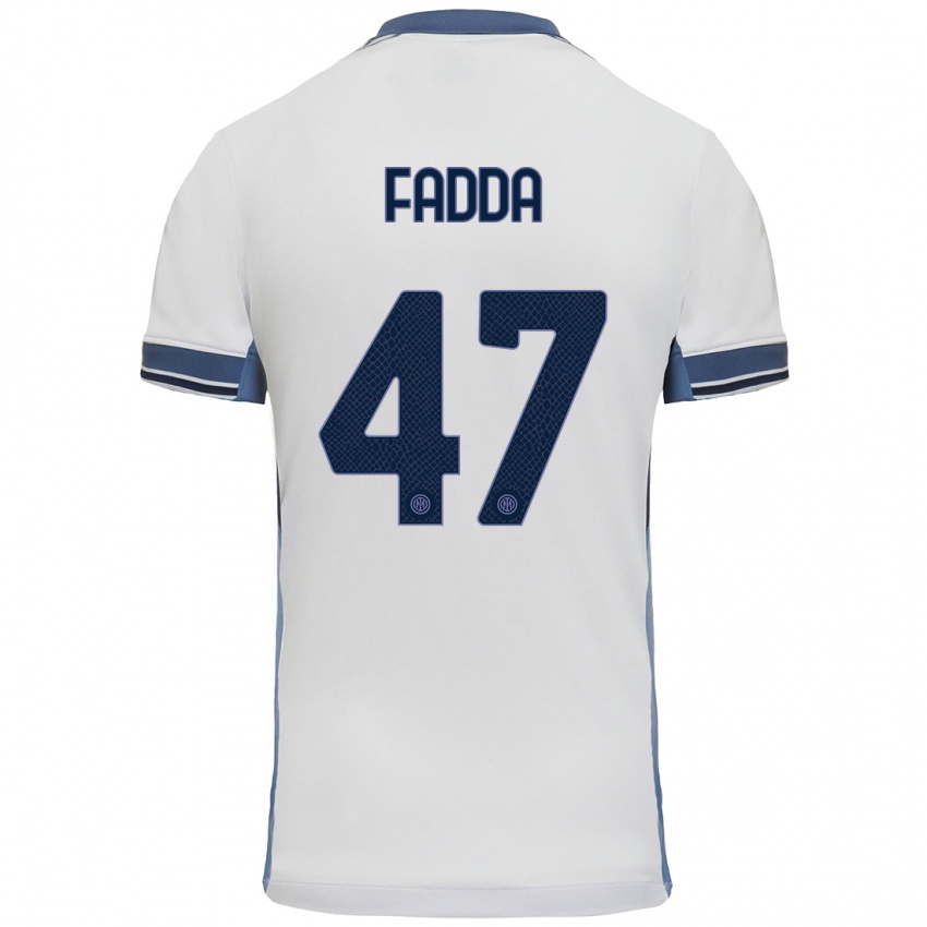 Uomo Maglia Paola Fadda #47 Bianco Grigio Kit Gara Away 2024/25 Maglietta