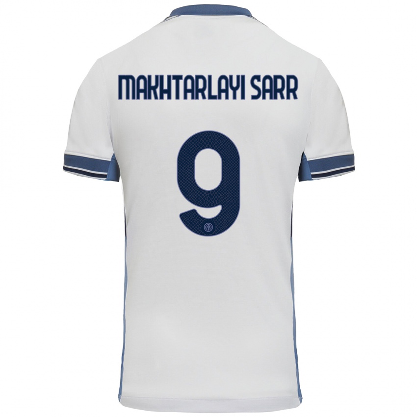 Uomo Maglia Amadou Makhtarlayi Sarr #9 Bianco Grigio Kit Gara Away 2024/25 Maglietta