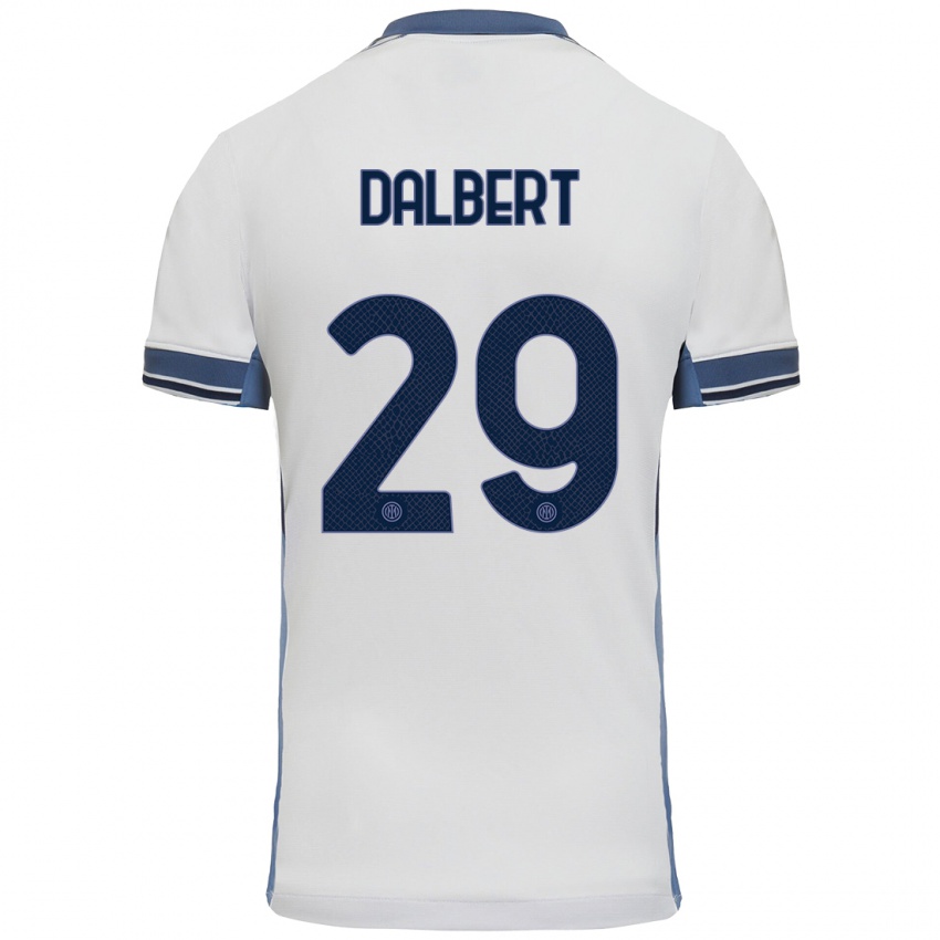 Uomo Maglia Dalbert #29 Bianco Grigio Kit Gara Away 2024/25 Maglietta