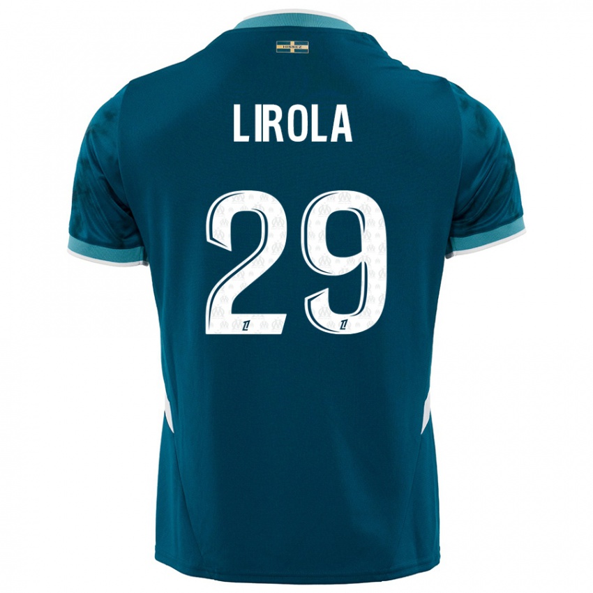 Uomo Maglia Pol Lirola #29 Turchese Blu Kit Gara Away 2024/25 Maglietta