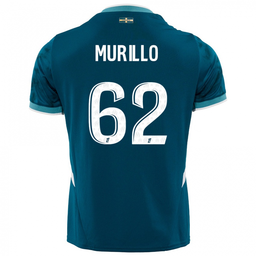 Uomo Maglia Amir Murillo #62 Turchese Blu Kit Gara Away 2024/25 Maglietta