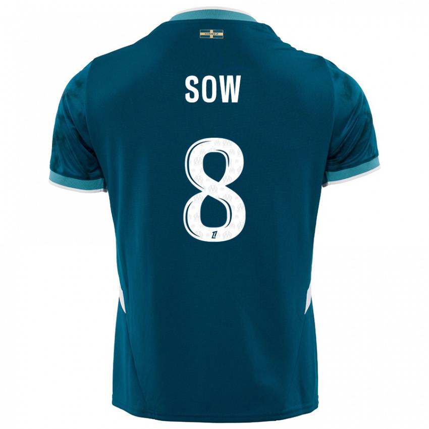 Uomo Maglia Mbayang Sow #8 Turchese Blu Kit Gara Away 2024/25 Maglietta