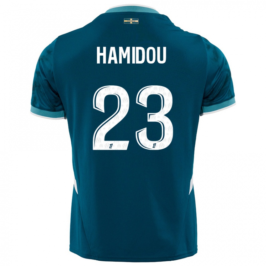 Uomo Maglia Jamila Hamidou #23 Turchese Blu Kit Gara Away 2024/25 Maglietta