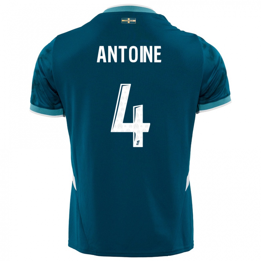 Uomo Maglia Maud Antoine #4 Turchese Blu Kit Gara Away 2024/25 Maglietta