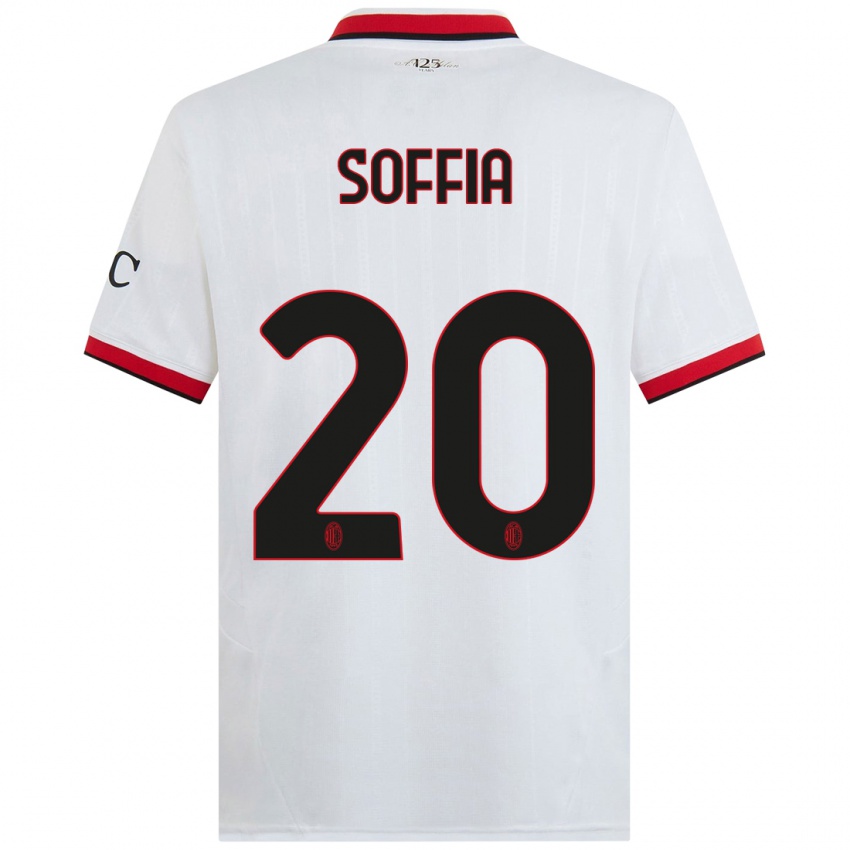 Uomo Maglia Angelica Soffia #20 Bianco Nero Rosso Kit Gara Away 2024/25 Maglietta