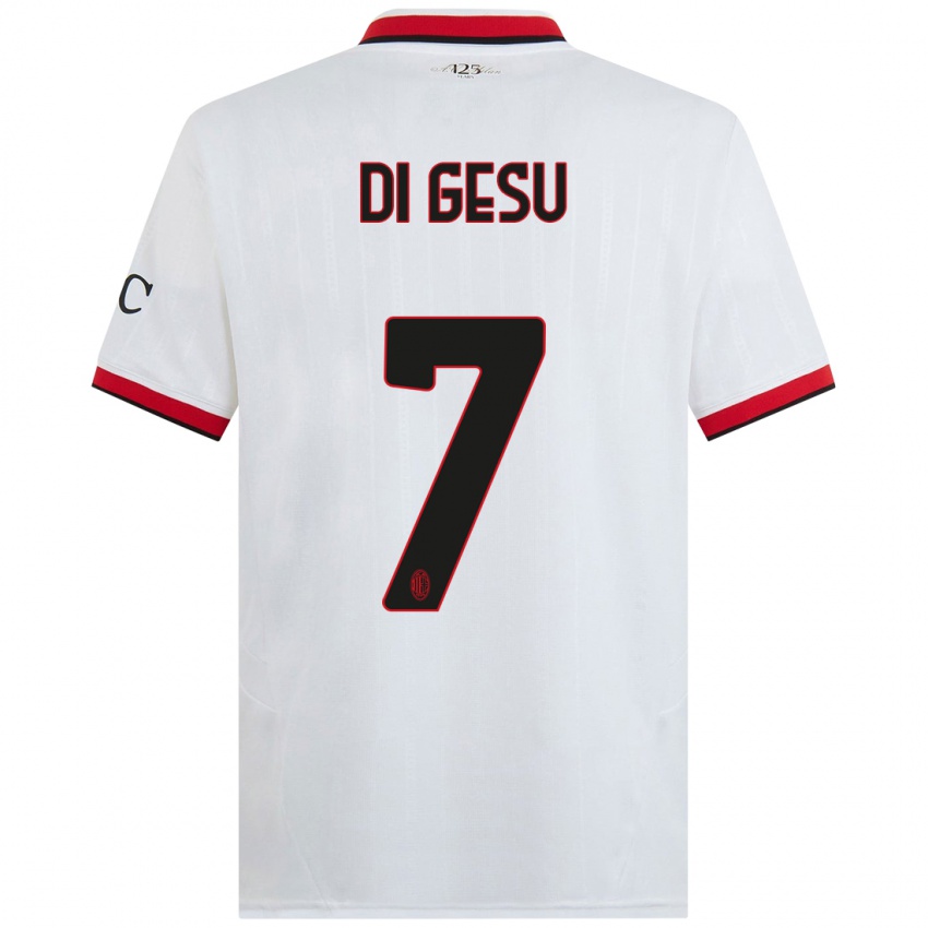 Uomo Maglia Enrico Di Gesu #7 Bianco Nero Rosso Kit Gara Away 2024/25 Maglietta