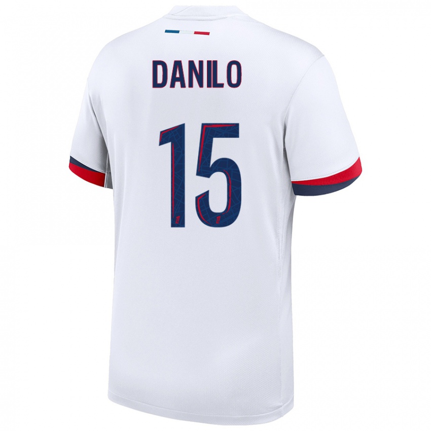 Uomo Maglia Danilo Pereira #15 Bianco Blu Rosso Kit Gara Away 2024/25 Maglietta