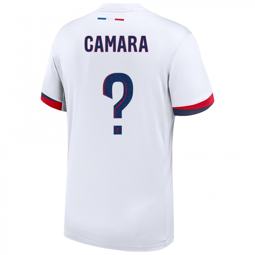 Uomo Maglia Oumar Camara #0 Bianco Blu Rosso Kit Gara Away 2024/25 Maglietta