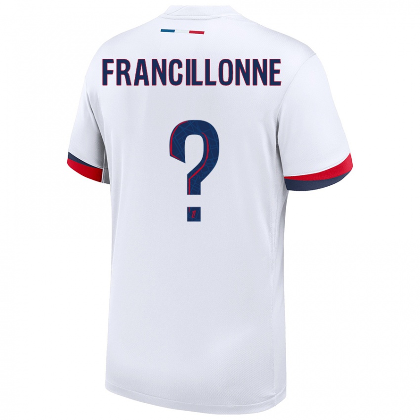 Uomo Maglia Bryan Francillonne #0 Bianco Blu Rosso Kit Gara Away 2024/25 Maglietta