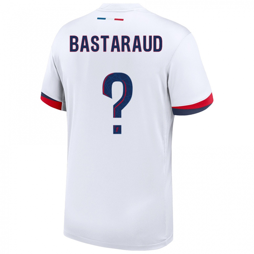 Uomo Maglia Yanis Bastaraud #0 Bianco Blu Rosso Kit Gara Away 2024/25 Maglietta