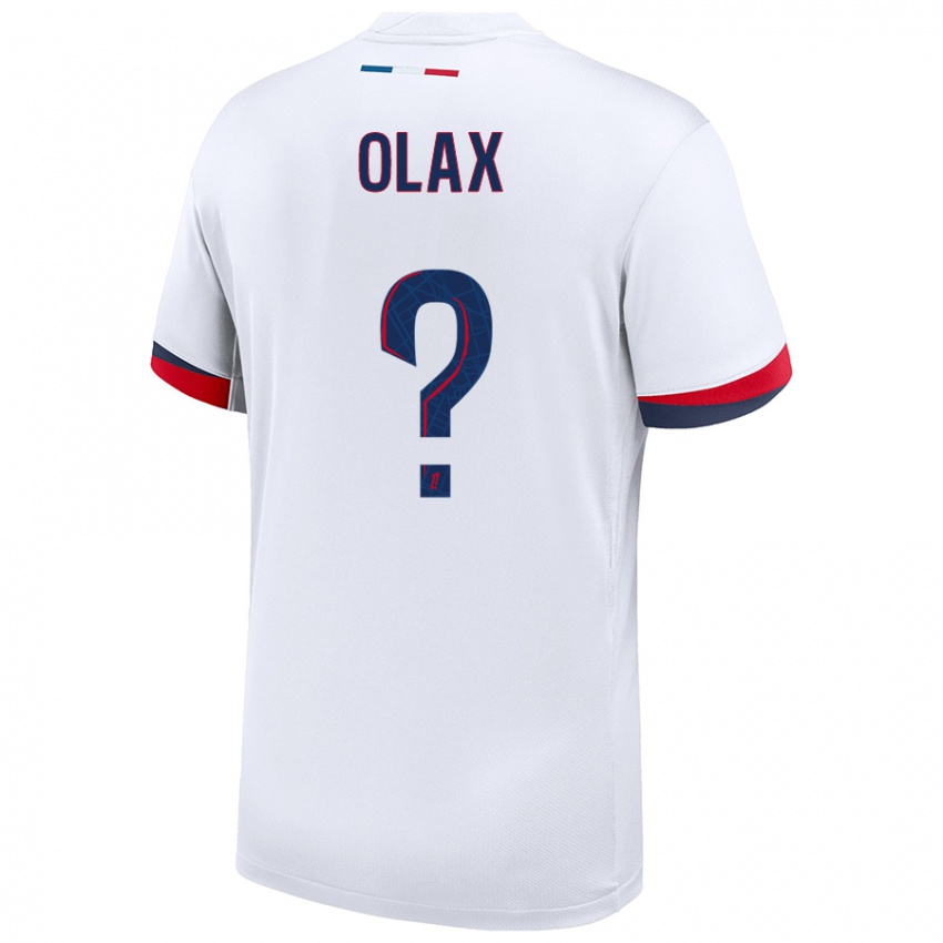 Uomo Maglia Djamy Olax #0 Bianco Blu Rosso Kit Gara Away 2024/25 Maglietta