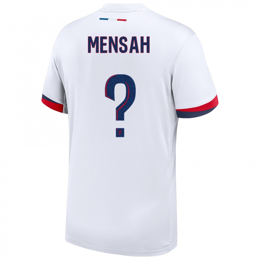 Uomo Maglia Isaac Mensah #0 Bianco Blu Rosso Kit Gara Away 2024/25 Maglietta