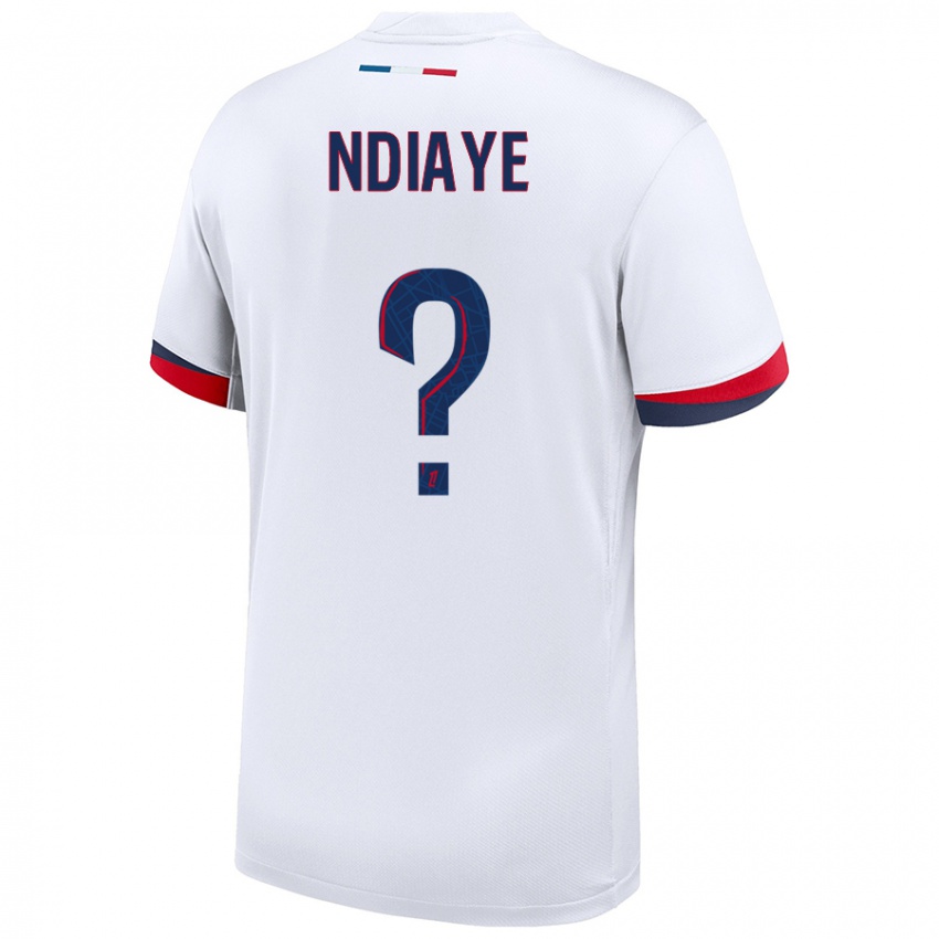 Uomo Maglia Moctar Ndiaye #0 Bianco Blu Rosso Kit Gara Away 2024/25 Maglietta