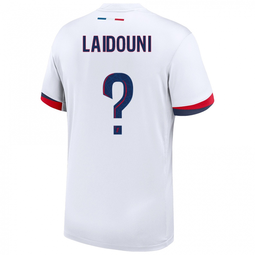 Uomo Maglia Adam Laidouni #0 Bianco Blu Rosso Kit Gara Away 2024/25 Maglietta