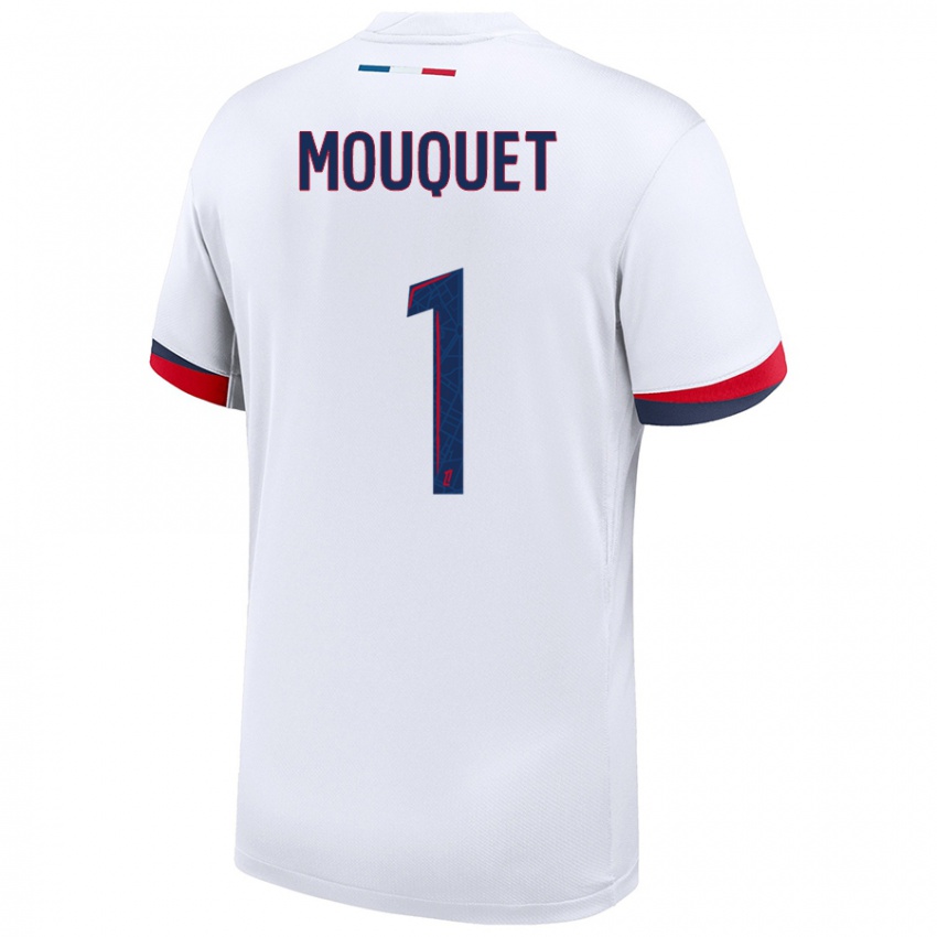 Uomo Maglia Louis Mouquet #1 Bianco Blu Rosso Kit Gara Away 2024/25 Maglietta