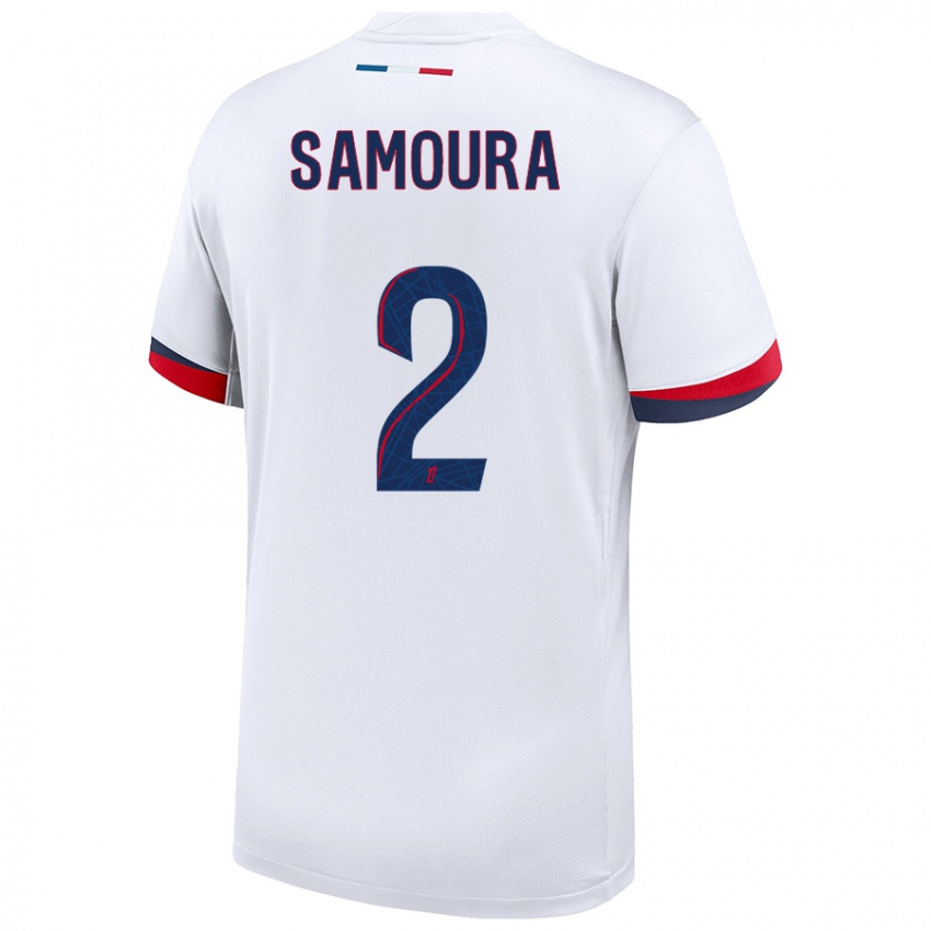 Uomo Maglia Thiniba Samoura #2 Bianco Blu Rosso Kit Gara Away 2024/25 Maglietta